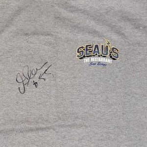 Junior Seau Autographed Seau's Restaurant Shirt